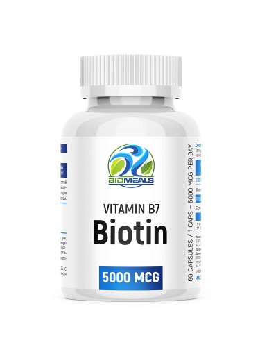 Biomeals Biotin, 5000 mcg, 60 tab