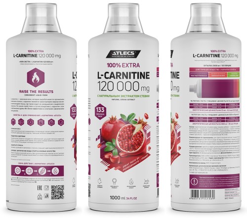 Atlecs L-carnitine 120000 mg, 1000 мл. фото 5