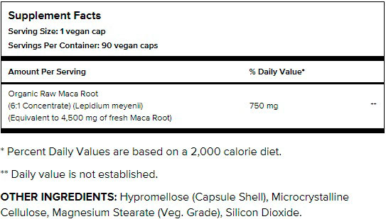 Пищевая ценность Maxler Maca 750 Concentrate Пищевая ценность Maxler Maca 750 Concentrate