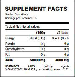 Пищевая ценность QNT AAKG 4000 mg Пищевая ценность QNT AAKG 4000 mg