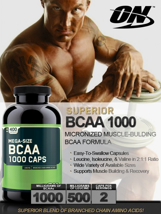 Свойства BCAA 1000 Caps от Optimum Nutrition