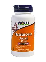 NOW Hyaluronic Acid 50 mg +MSM, 60 капс.