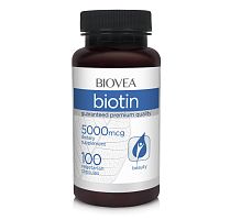Biovea Biotin 5000 mcg, 100 vegetarian capsules