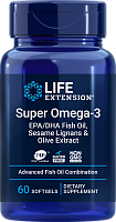 										Life Super Omega-3 EPA/DHA Fish Oil, Sesame Lignans & Olive Extract 60 софтгелей									