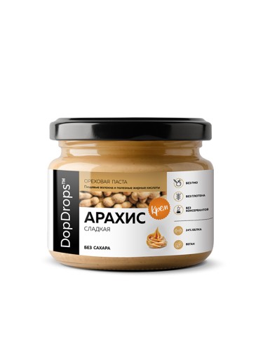 DopDrops Арахисовая паста Крем, 250 гр стекло NEW