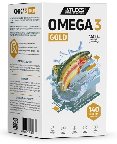 Atlecs Omega-3 Gold 60%, 140 капс. фото 2