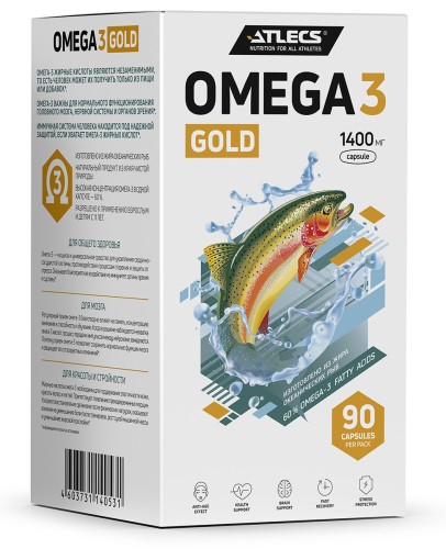 Atlecs Omega-3 Gold 60%, 90 капс. фото 7