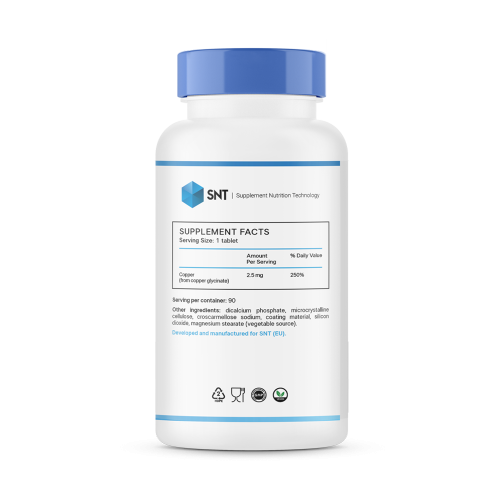 SNT Chelated Copper 2,5 мг 90 таблеток Медь хелат фото 2