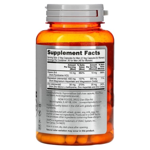 NOW ZMA 800 mg 90 капсул фото 2