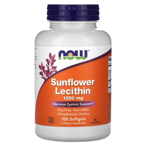 NOW SUNFLOWER LECITHIN 1200mg 100 софтгелей