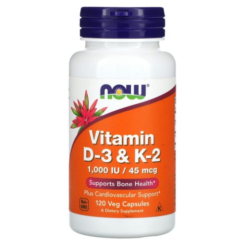 NOW Vit D-3 / K2 1000 IU/45 MCG 120 капсул