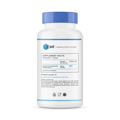 SNT Zinc Chelate 25 мг 90 софтгелей фото 2