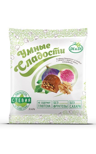 Конфеты со стевией Умные сладости, 210 g