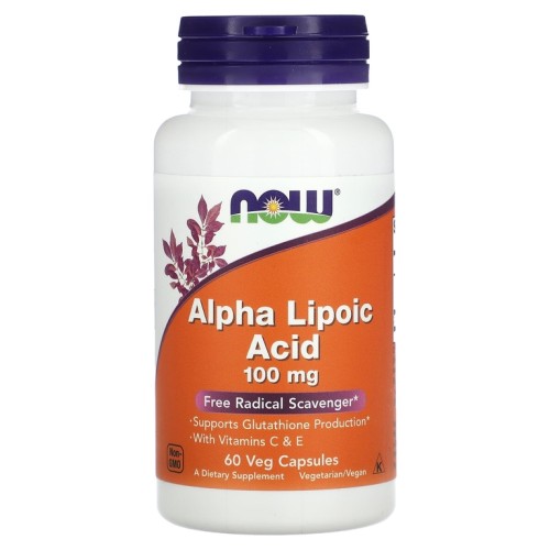 NOW ALPHA LIPOIC ACID 100 мг 60 капсул