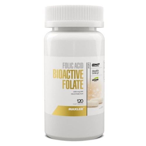 Maxler Folic Acid Bioactive Folate 5-MTHF Фолиевая Кислота 120 вег. капс