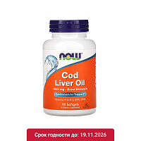 NOW COD LIVER OIL / Жир из печени трески 1,000мг 90 софтгелей