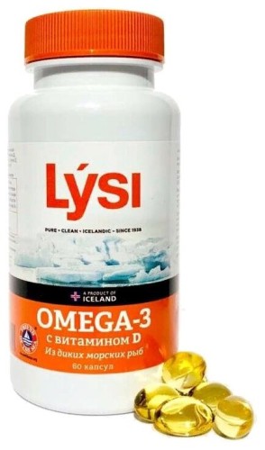 Lysi Omega-3 + Vitamin D, 60 caps