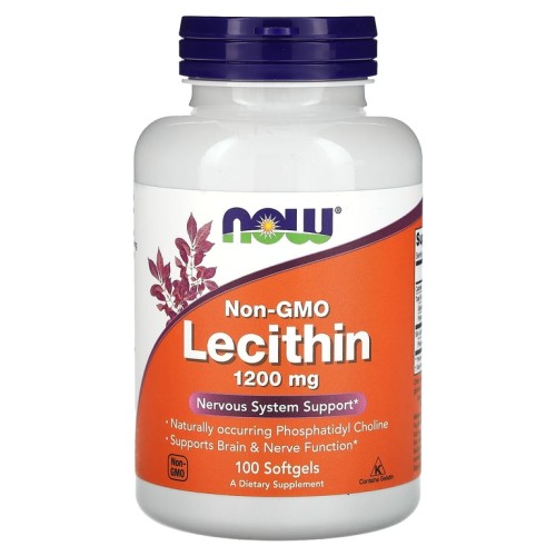 NOW Lecithin 1200 мг 100 софтгелей