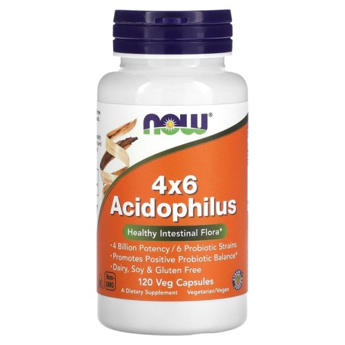 NOW 4X6 ACIDOPHILUS 60 растительных капсул