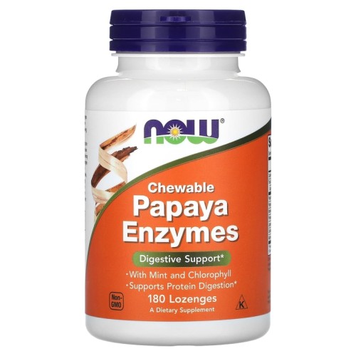 NOW PAPAYA ENZYME CHEWABLE 180 таблеток