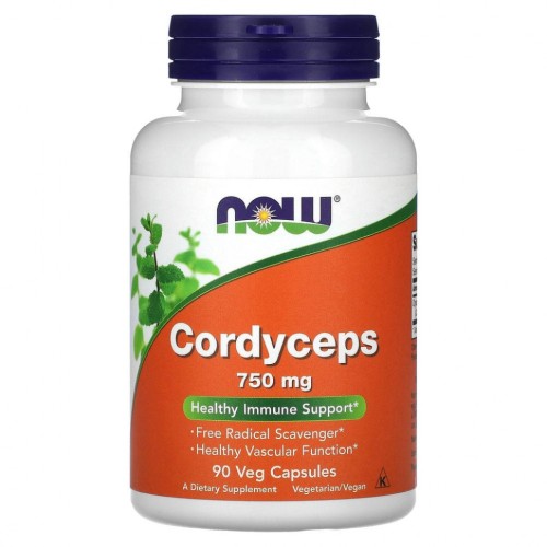 NOW CORDYCEPS 750MG 90 растительных капсул