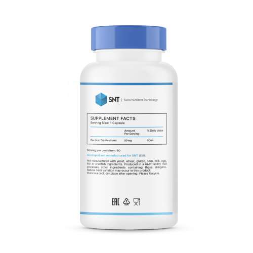 SNT Zinc Picolinate / Цинк пиколинат 50 мг 60 капсул фото 2