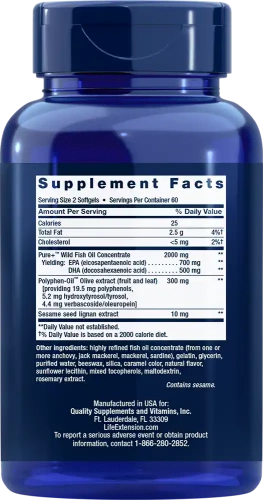 Life Super Omega-3 EPA/DHA Fish Oil, Sesame Lignans & Olive Extract 120 софтгелей фото 2
