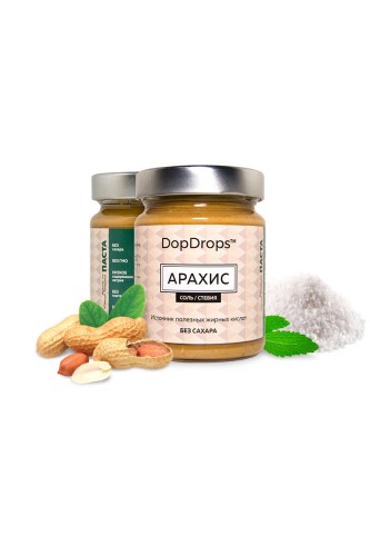 DopDrops Арахисовая паста морская соль и стевия, 265 гр, стекло