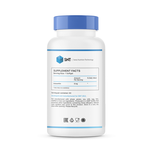 SNT Astaxanthin / Астаксантин 6 мг 60 софтгелей фото 2