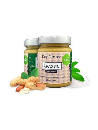 DopDrops Арахисовая паста Лайт, 265 гр, стекло