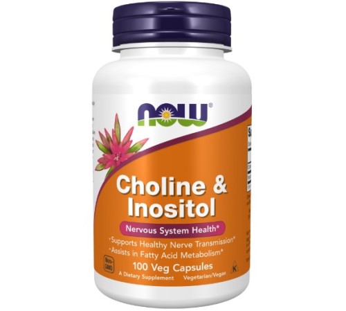 NOW CHOLINE & INOSITOL 250/250mg 100 растительных капсул