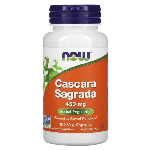 NOW CASCARA SAGRADA 450mg 100 растительных капсул
