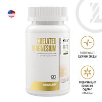 Maxler Chelated Magnesium, 120 vegan tabs