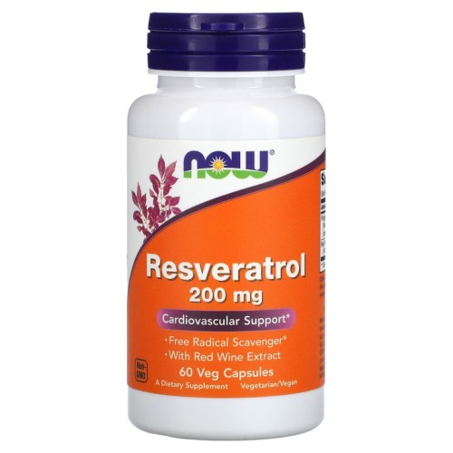 NOW RESVERATROL 200mg 60 растительных капсул