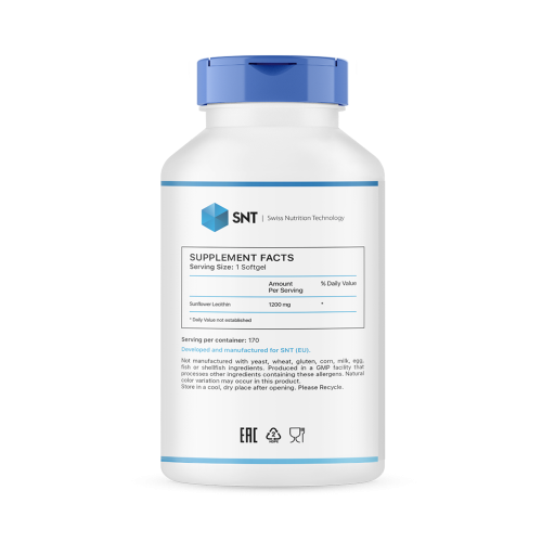 SNT Sunflower Lecithin 1200 мг 170 софтгелей фото 2