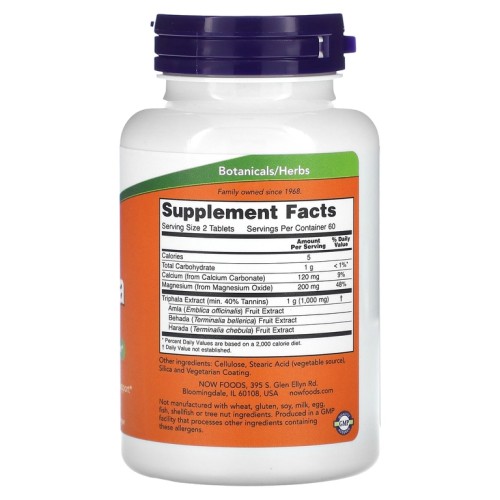 NOW TRIPHALA 500MG 120 таблеток фото 2