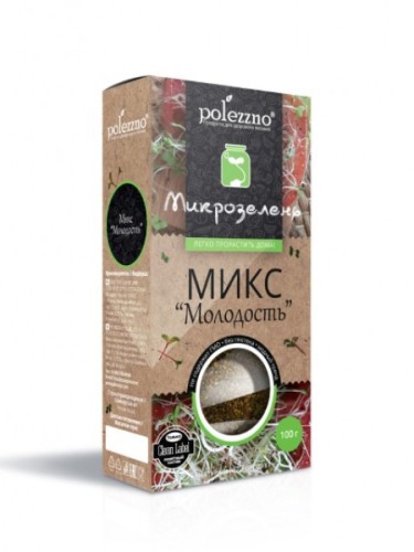 PoleZZno Семена для проращивания микрозелени микс "Молодость" 100 г