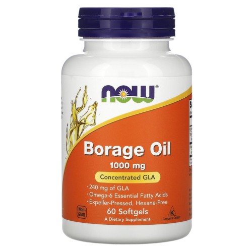 NOW BORAGE OIL 1000 mg 60 софтгелей