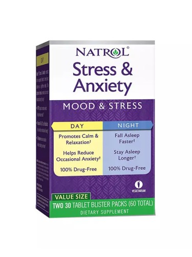 Natrol Stress & Anxiety Day & Nite, 30+30 tabs