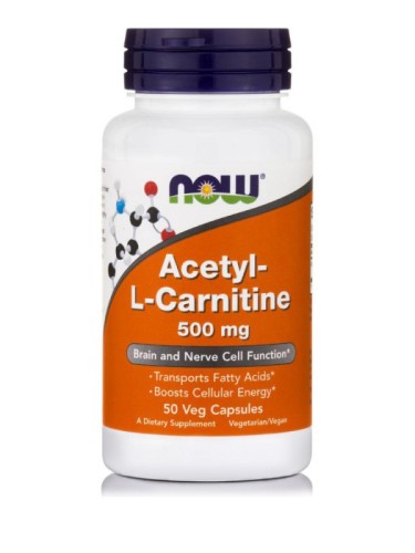 NOW Acetyl L-Carnitine 500 mg, 50 veg caps