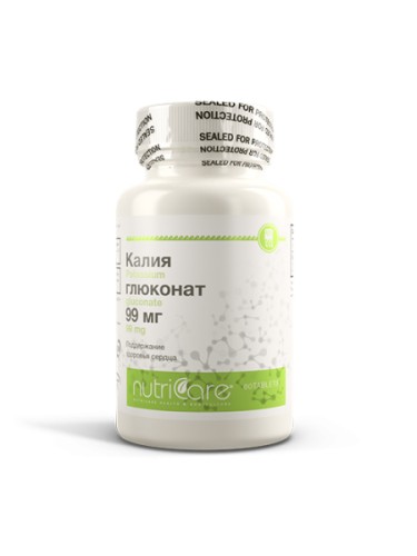 NutriCare Potassium Gluconate 99 mg, 60 tablets