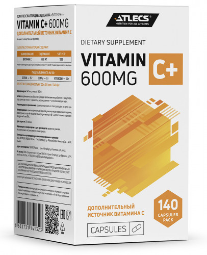 Atlecs Vitamin C 600 mg, 140 caps