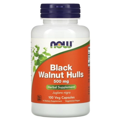 NOW BLACK WALNUT HULLS 500MG 100 растительных капсул