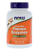 NOW Papaya Enzyme Chewable, 180 tabs