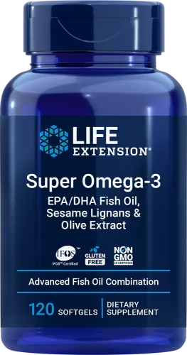 Life Super Omega-3 EPA/DHA Fish Oil, Sesame Lignans & Olive Extract 120 софтгелей