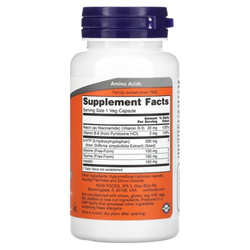 NOW 5-HTP 200 mg 60 vcaps фото 2