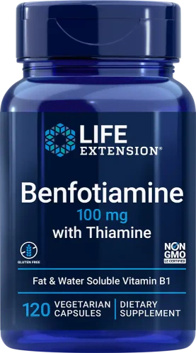 Life Benfotiamine with Thiamine 100mg 120 растительных капсул