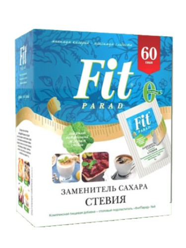 FitParad Заменитель сахара (эритритол+стевиозид) №8, 60 пакетиков