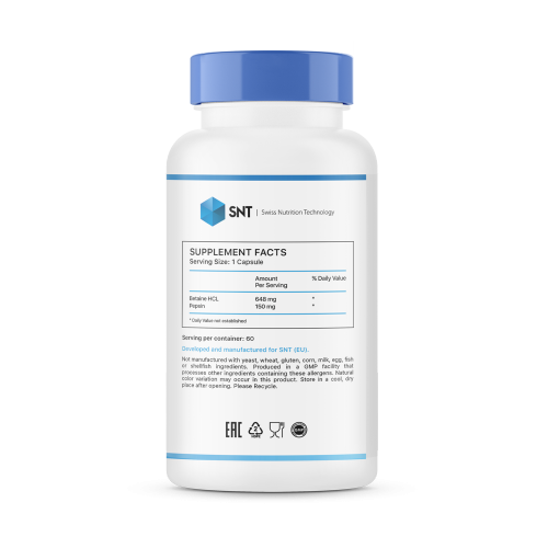 SNT Betaine HCL / Бетаина гидрохлорид 60 капсул фото 2