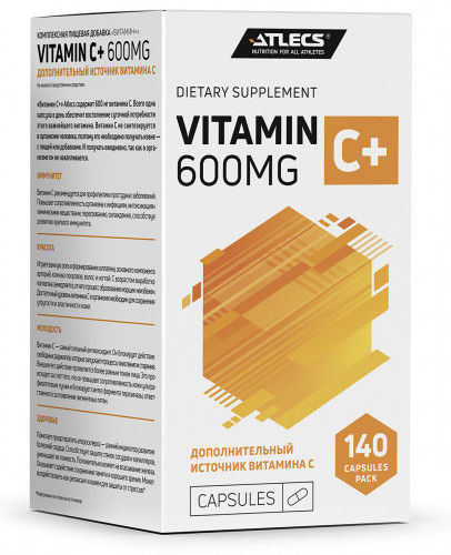 Atlecs Vitamin C 600 mg, 140 caps фото 4